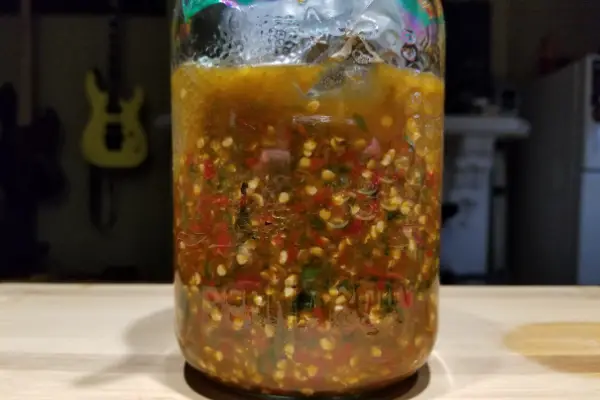 ferment hot peppers in a mash