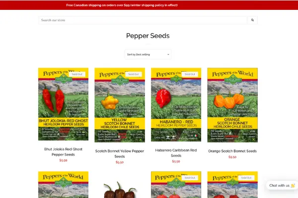 Luicifers House Of Heat Sells many different types of hot pepper seeds