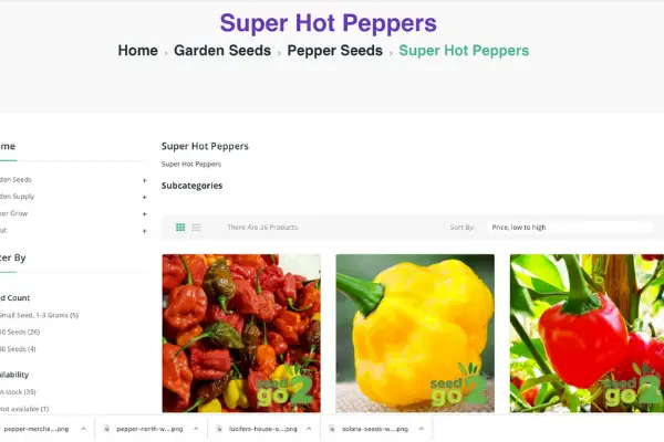 Seed2Go sells hot pepper seeds in Canada