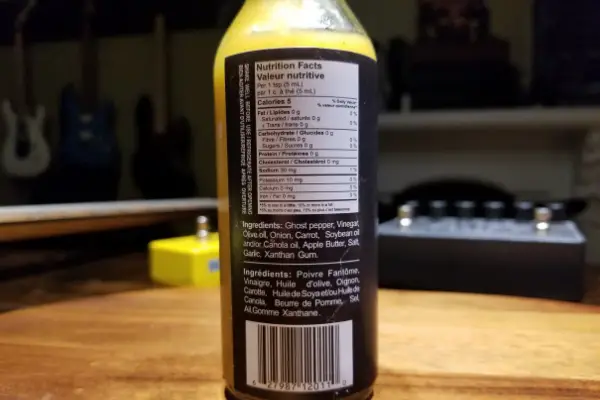 The nutritional label on The Banshee by Steel City Sauce Co.