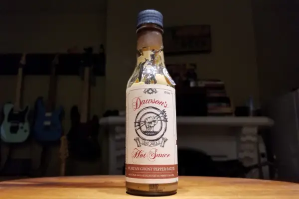 A bottle of Dawson's Sichuan Ghost Pepper Sauce