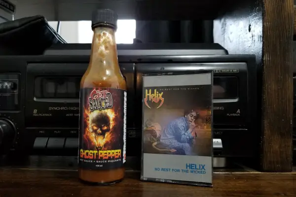 A bottle of Ghost Pepper by Get Sauced
