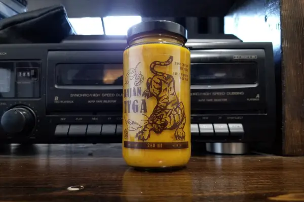 A bottle of Bajan Tyga hot sauce by Island Son Canada Inc.