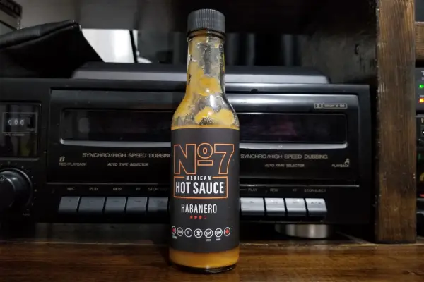 No. 7 Mexican Hot Sauce Habanero in a bottle