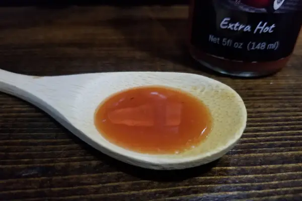 Holy #@%! Fajita Hot Sauce on a Spoon to show texture