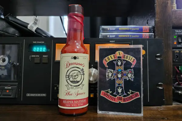 A bottle of Reaper Mayhem by Dawson's Hot Sauce